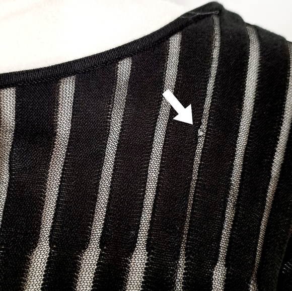 Trina Turk Black Sweater Knit Dress Mini Pima Cotton Mesh Dolman Sleeve LBD M - Picture 14 of 16